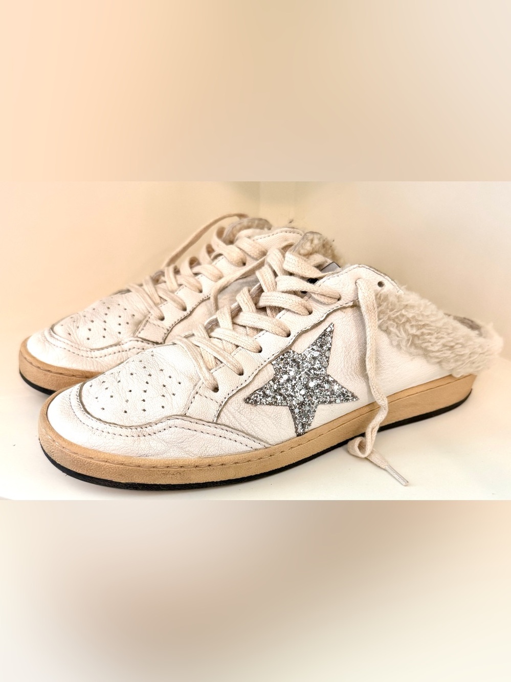 Golden Goose Ball Star Sabot Shearling Sneakers EU 39/US 9